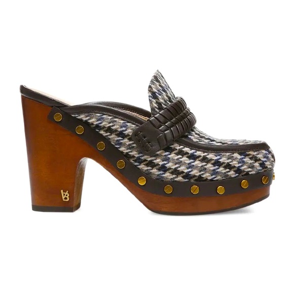 Veronica Beard Delia Houndstooth Loafer Clogs: SOLD OUT/SLIGHTLY WORN - Picture 1 of 1